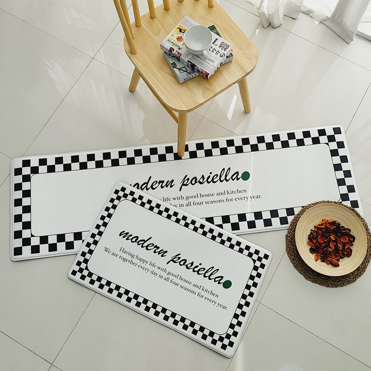 포시엘라(POSIELLA) pvc 주방 매트 체커보드 10T