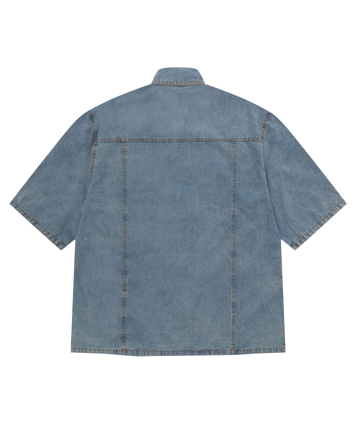 【MUCENT】 ALYTH ROLL UP DENIM SHIRT UNISEX (2Color) /追跡付 ALYTH ロールアップデニムシャツ ユニセックス (2Color
