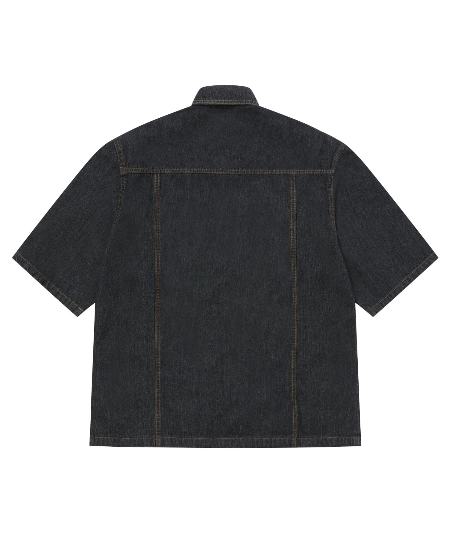 MUSINSA公式 | MUCENT Country roll-up denim short-sleeved