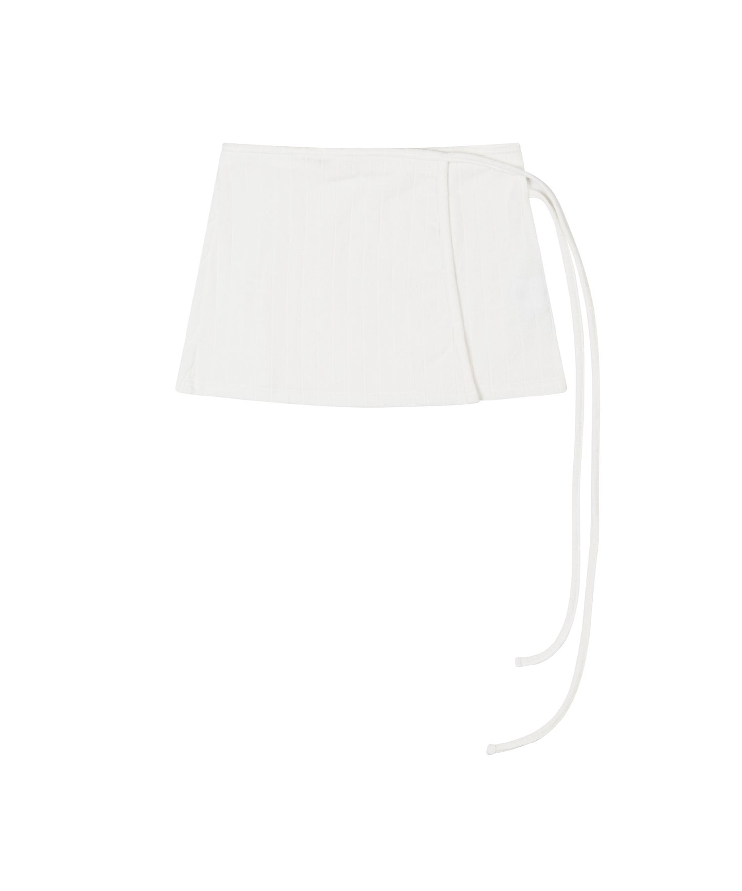 ★Porta★ RIBBED STRAP WRAP SKIRT CREAM 24SS042 MUSINSA | PORTA RIBBED STRAP WRAP SKIRT, WHITE