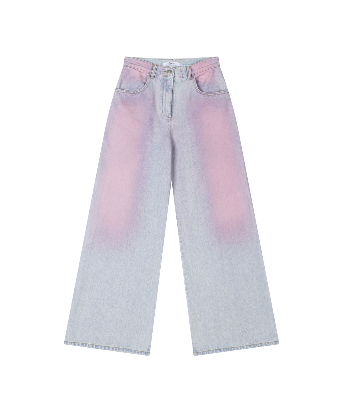 더포르타(THEPORTA) SHADOW DYEING DENIM PANTS, PINK DENIM