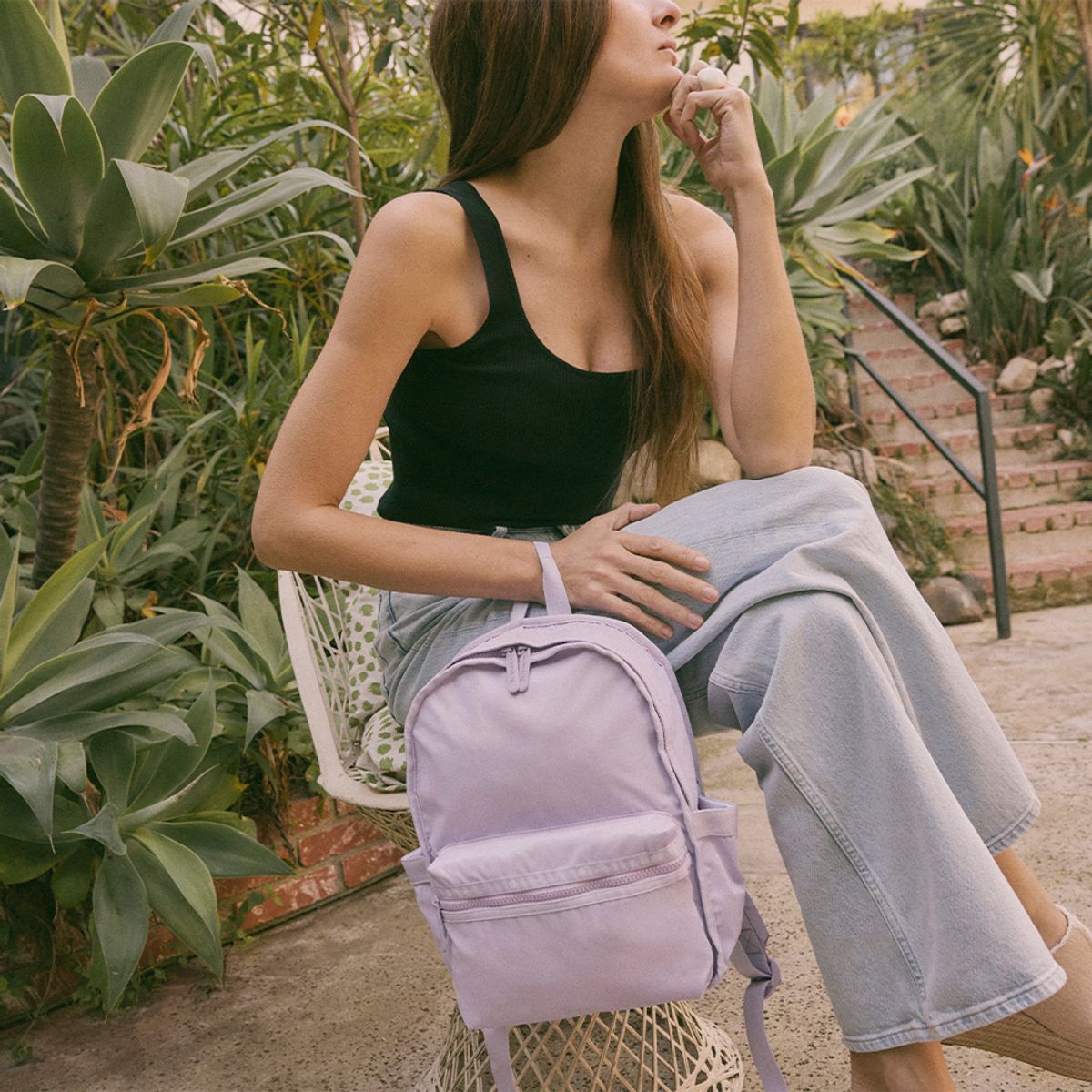 레스포색(LESPORTSAC) 라일락 샤인 루트 스몰 백팩 [3746.C545]