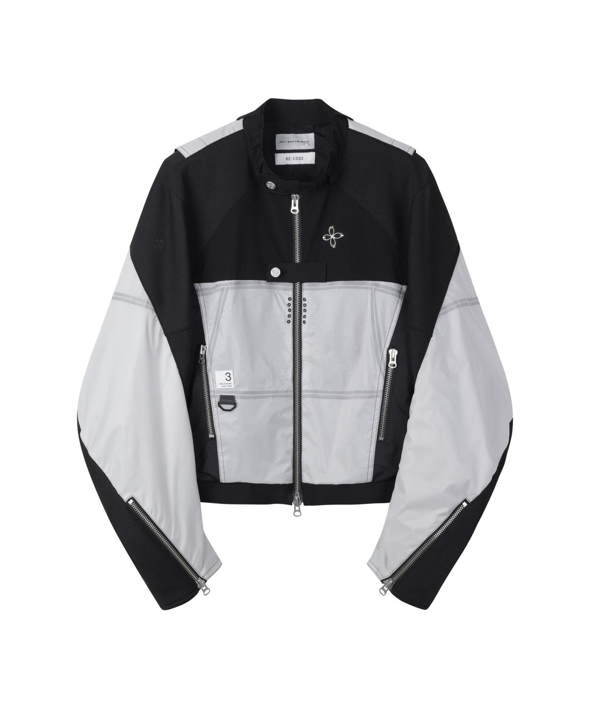 래코드(RECODE) Fabric Mix Patchwork Bomber_R0UAM24103BKX
