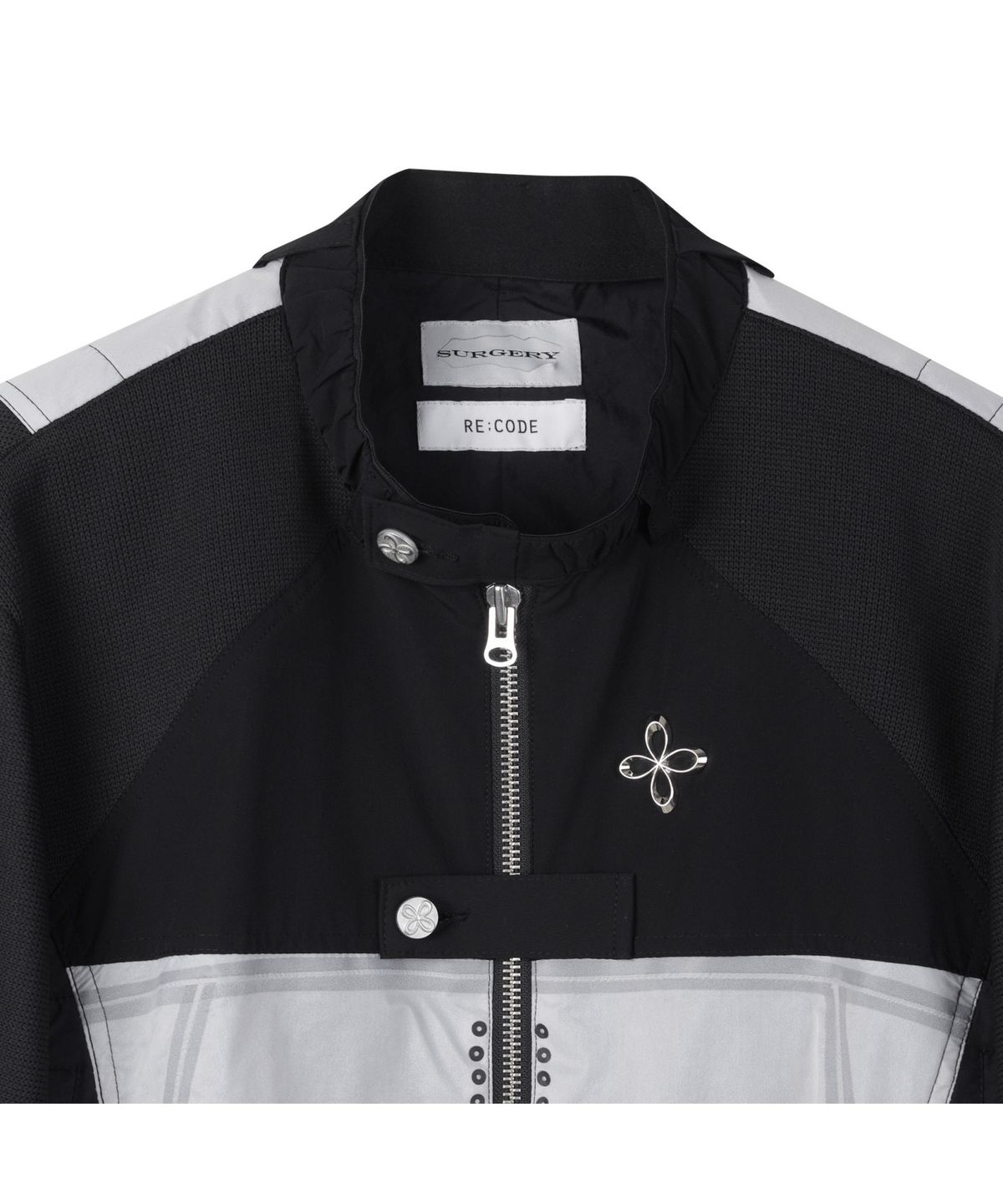 래코드(RECODE) Fabric Mix Patchwork Bomber_R0UAM24103BKX