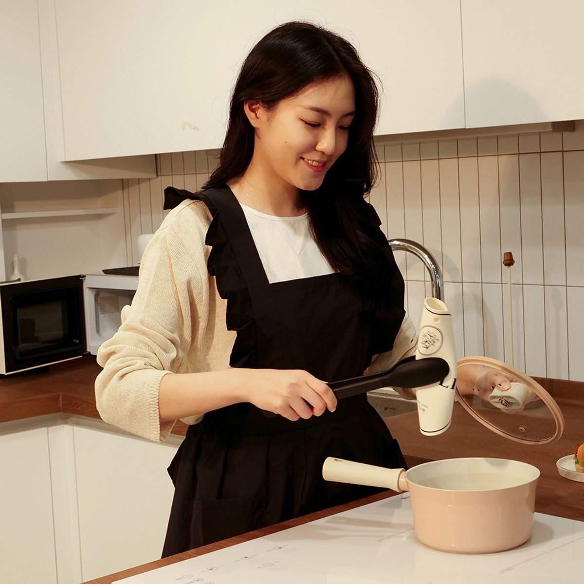 포시엘라(POSIELLA) 방수 프릴 원피스 앞치마 나일론 무지