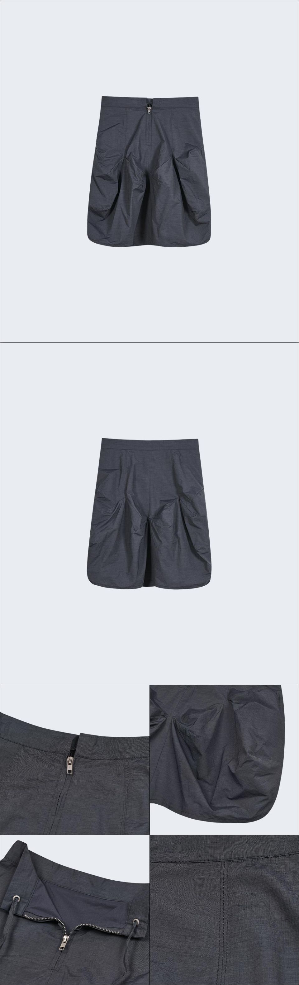 MUSINSA公式 | TYPESERVICE Clean Volume Stitch Skirt [Dark Gray]