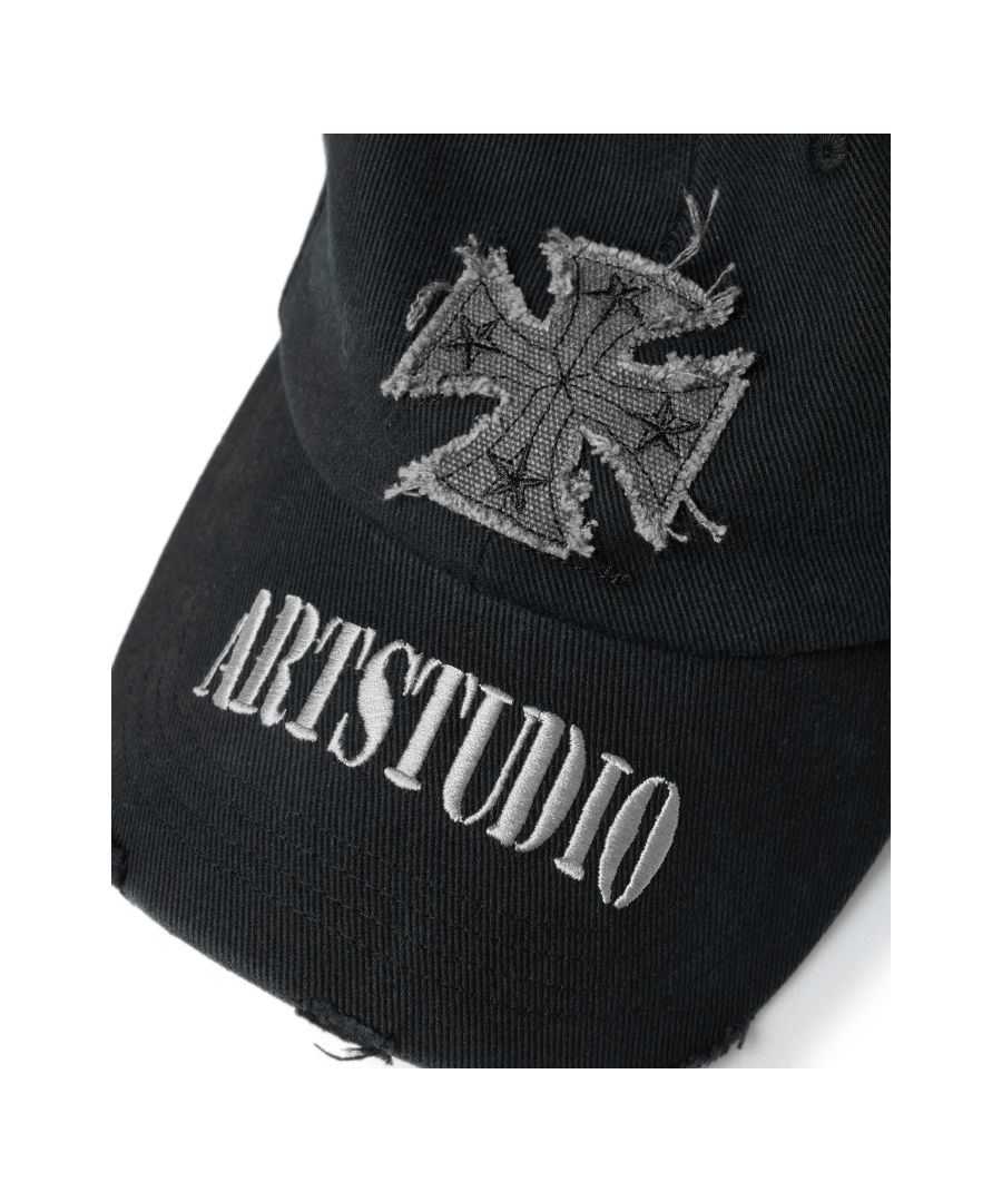 MUSINSA公式 | ETCE CROSS DESTROYED CAP (BLACK)