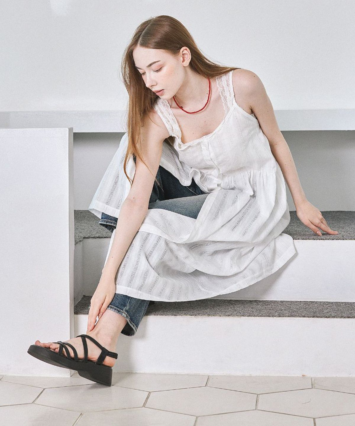 스퍼(SPUR) Basic Shirring 플랫폼 샌들 5cm -US9033 (3color)