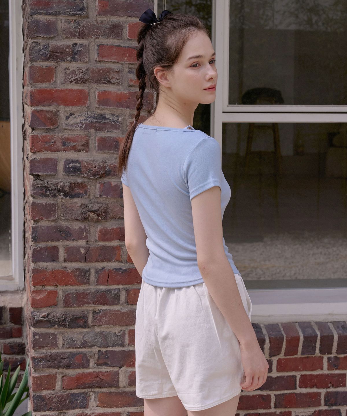바이바이섭(BIBYSEOB) 레이어드 나시 티셔츠 스카이블루 [T42]