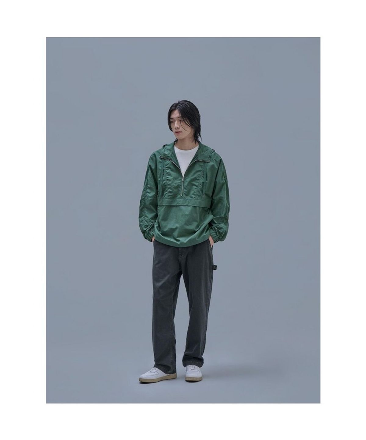시프트지(SHIFT.G) Overfit Cotton Hood Anorak  Green