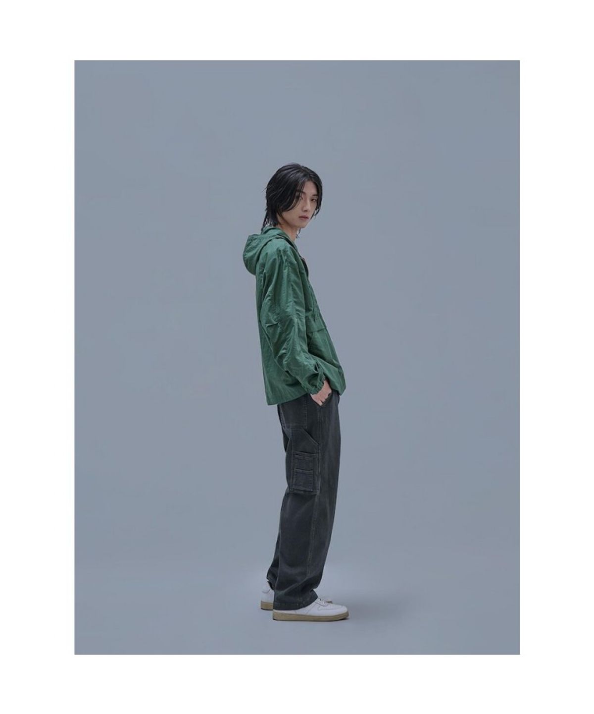 시프트지(SHIFT.G) Overfit Cotton Hood Anorak  Green