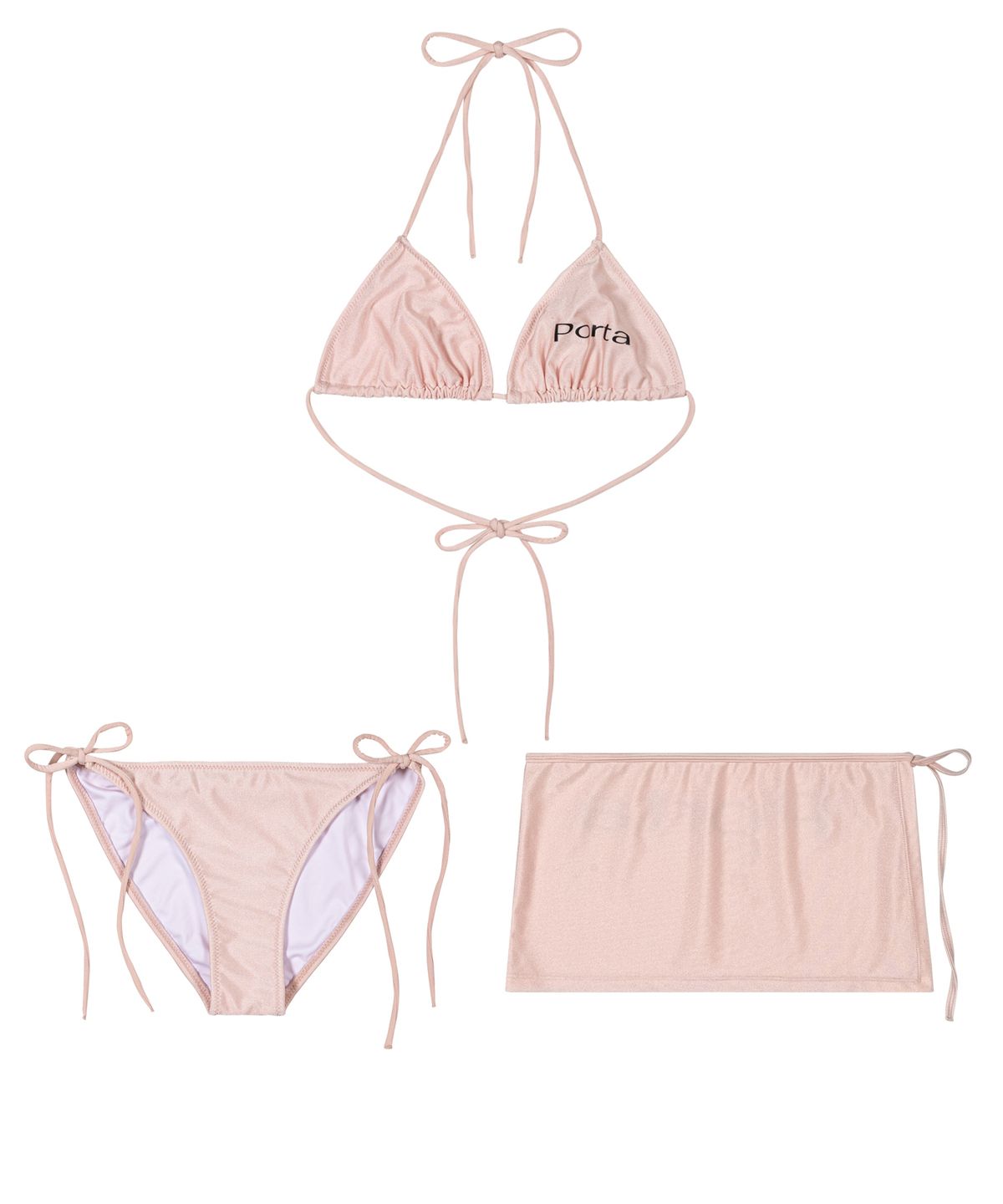 더포르타(THEPORTA) PORTA LOGO BASIC BIKINI, PEARL PINK