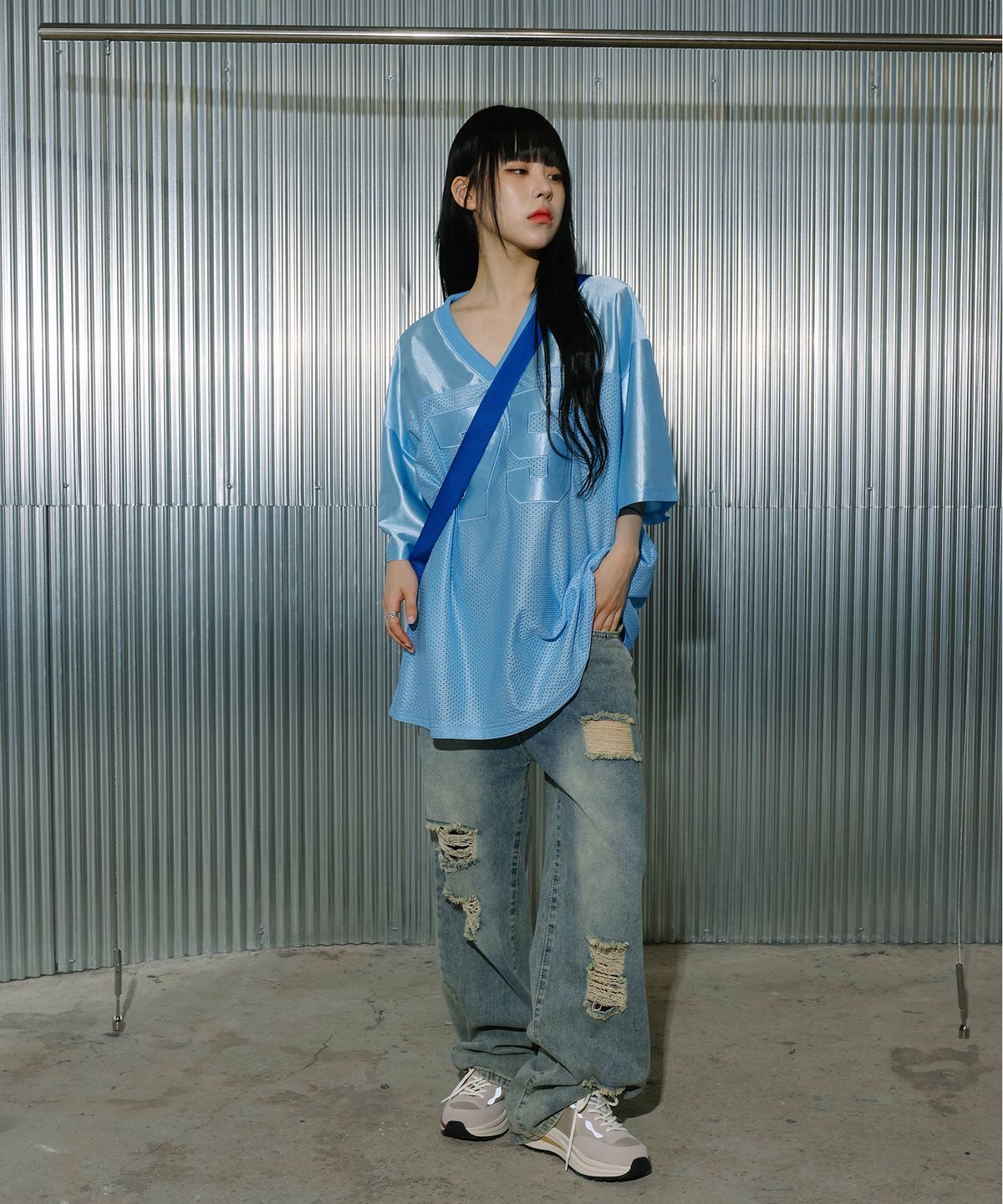 플라이뉴욕(FLY NEW YORK) 오버솔 패치워크 여성 스니커즈 베이지 FNW2201