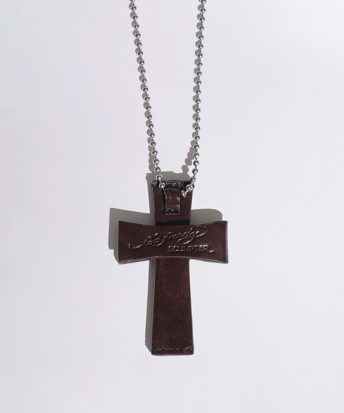 스컬프터(SCULPTOR) [Sculptor X Ed Hardy] Cross Leather Strap Wallet Brown