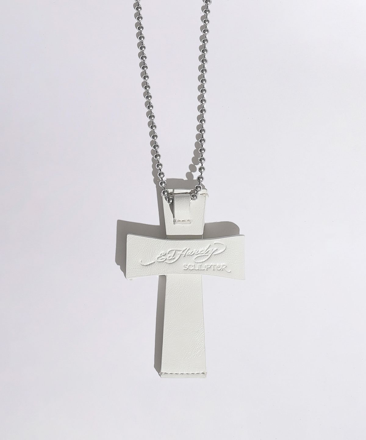 스컬프터(SCULPTOR) [Sculptor X Ed Hardy] Cross Leather Strap Wallet White