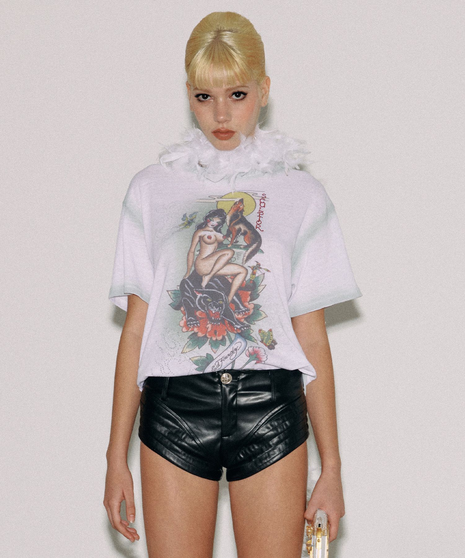 MUSINSA公式 | SCULPTOR [Sculptor x Ed Hardy] Brush Tee White