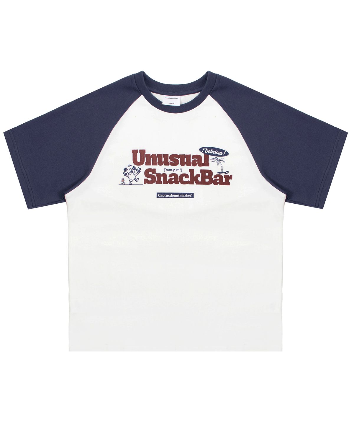 캑터스도넛마켓(CACTUSDONUTMARKET) SnackBar Raglan T-Shirt - White
