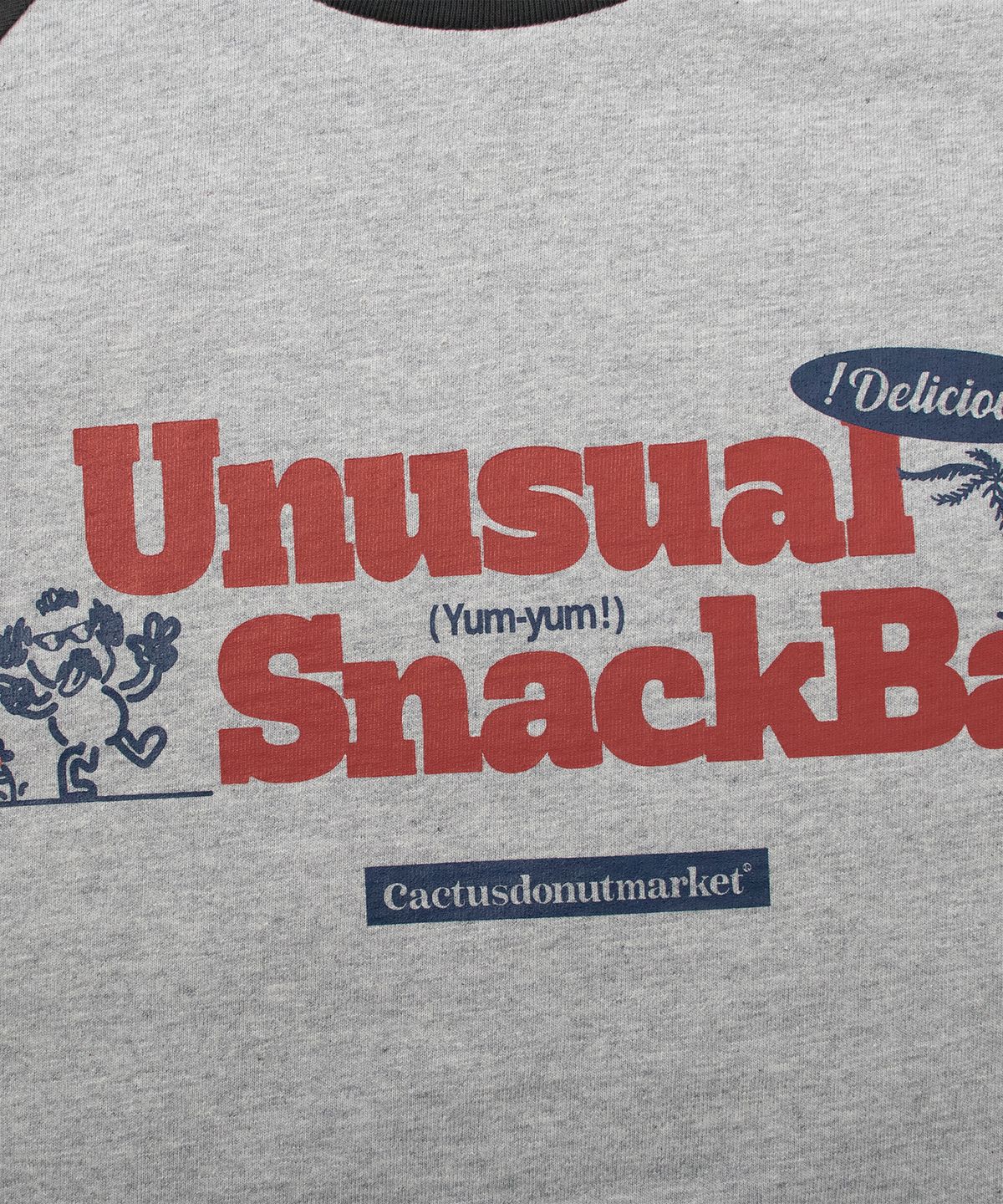캑터스도넛마켓(CACTUSDONUTMARKET) SnackBar Raglan T-Shirt - Gray