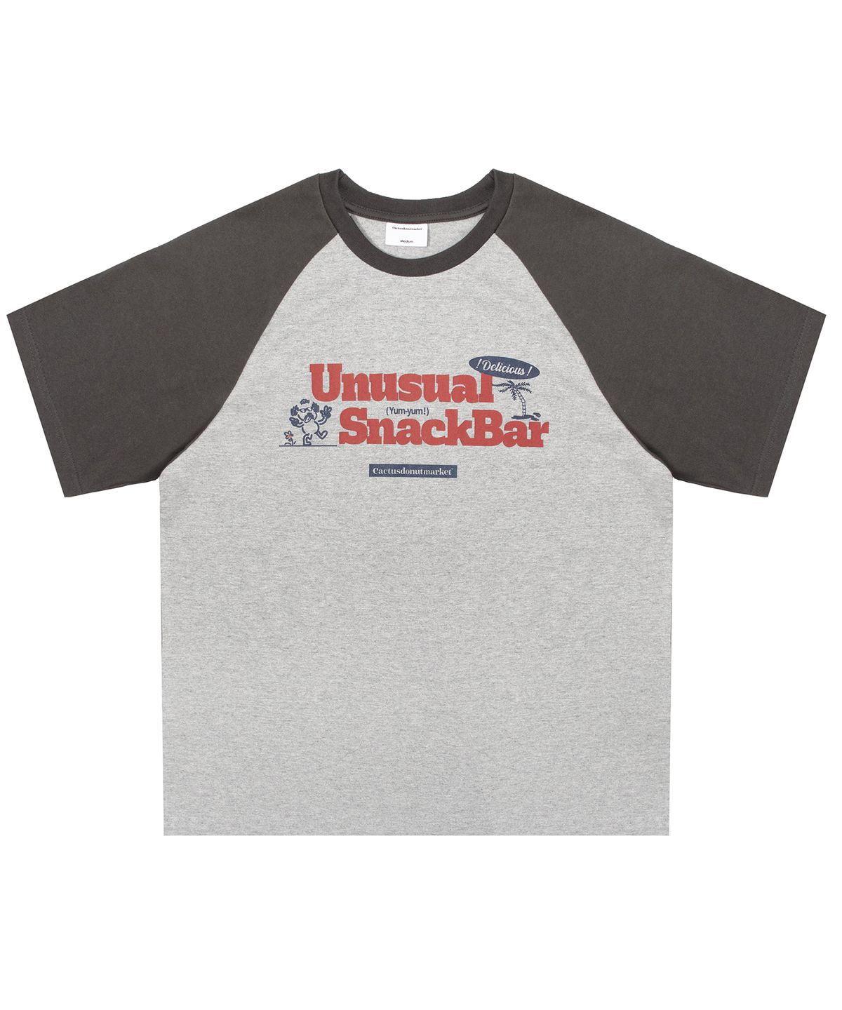 캑터스도넛마켓(CACTUSDONUTMARKET) SnackBar Raglan T-Shirt - Gray