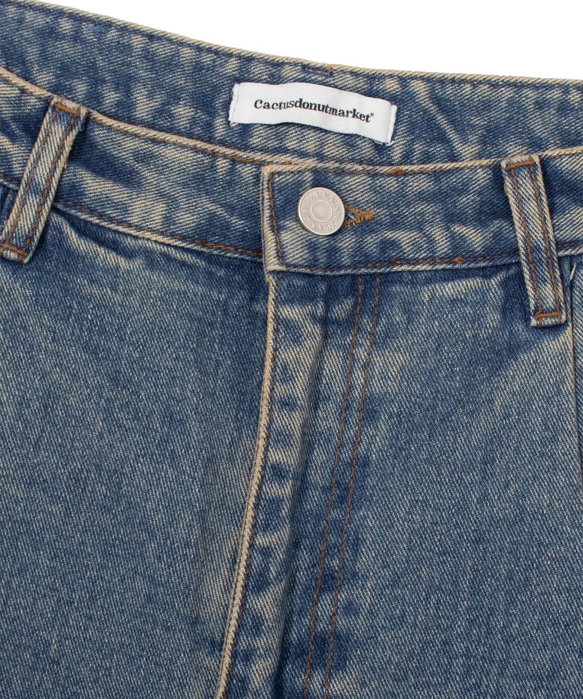 캑터스도넛마켓(CACTUSDONUTMARKET) One Tuck Bermuda Denim Pants - Yellow Blue