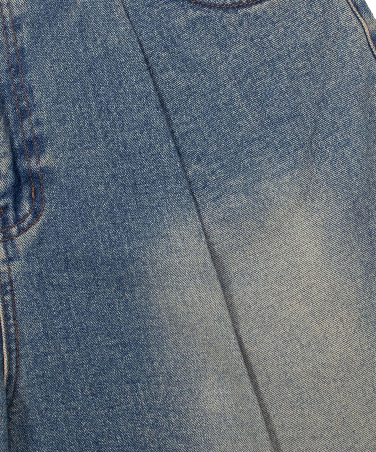 캑터스도넛마켓(CACTUSDONUTMARKET) One Tuck Bermuda Denim Pants - Yellow Blue