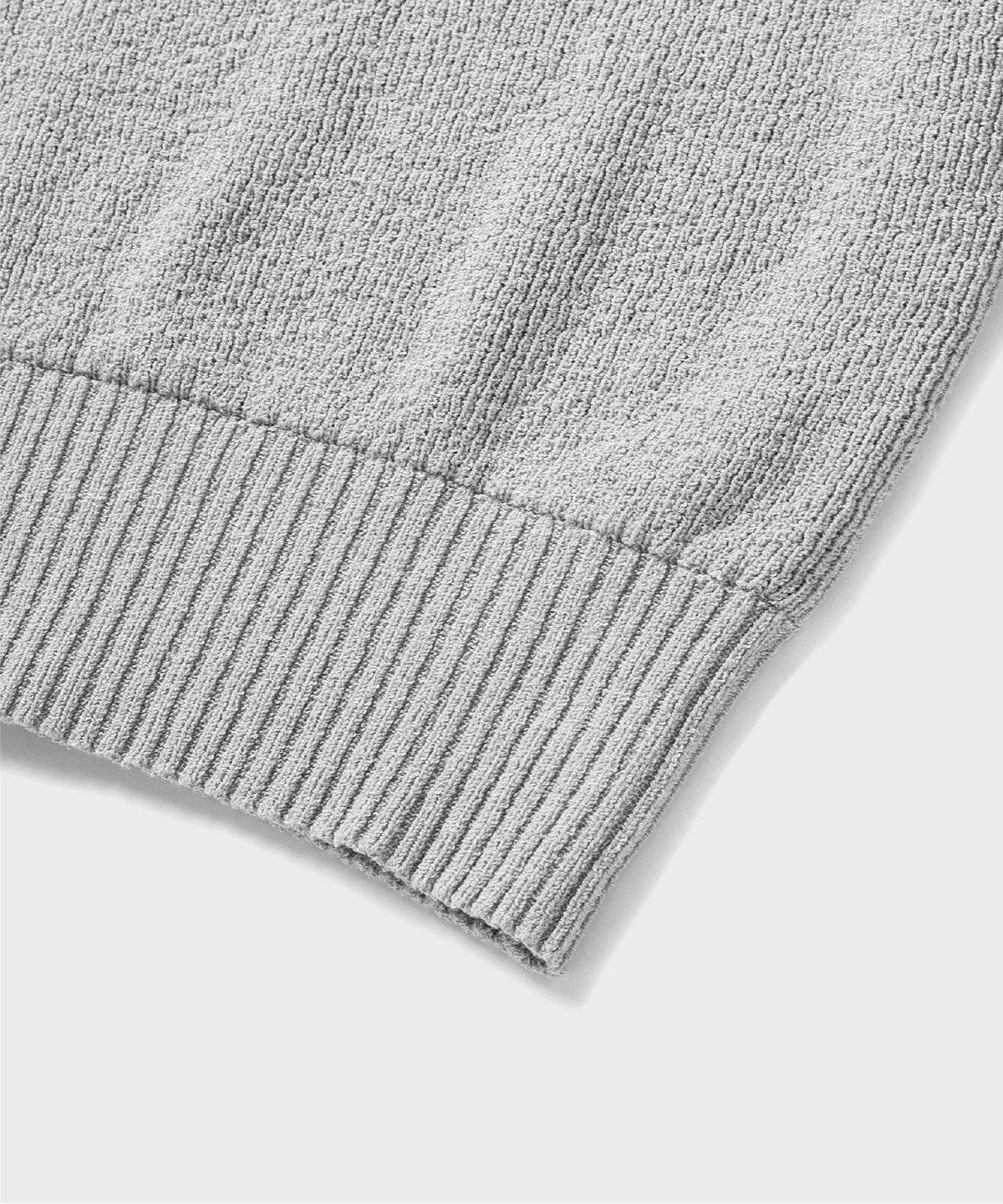 넌블랭크(NONBLANK) 래글런 하프 슬리브 칼라 크롭 니트_GREY