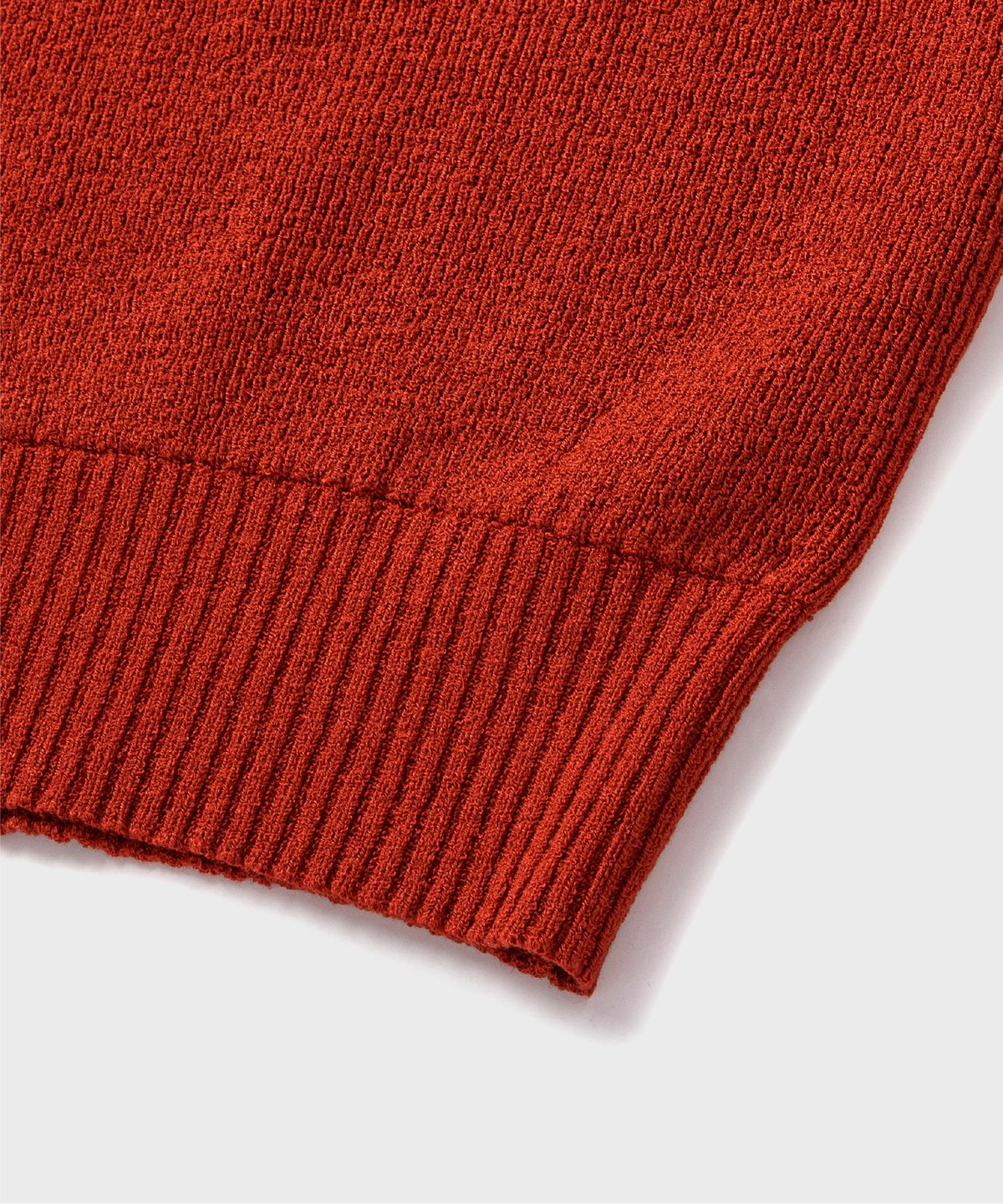 넌블랭크(NONBLANK) 래글런 하프 슬리브 칼라 크롭 니트_CRIMSON