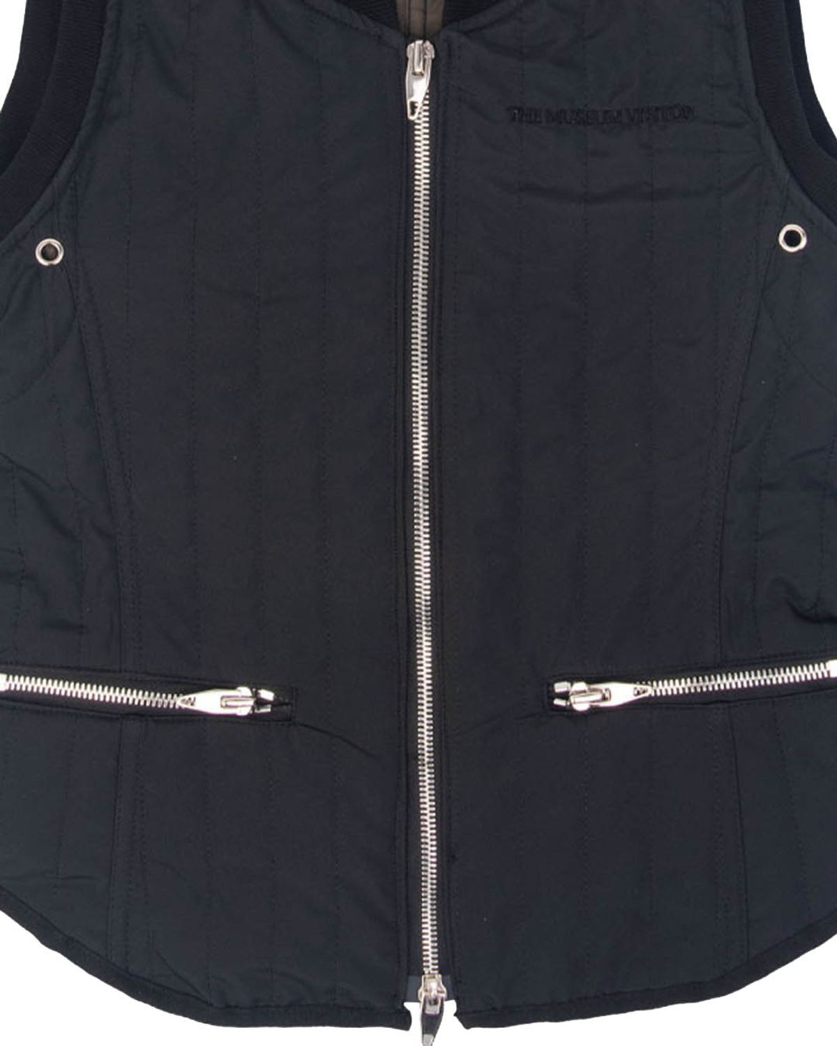 더뮤지엄비지터(THEMUSEUMVISITOR) STRIPE QUILTING VEST (BLACK)