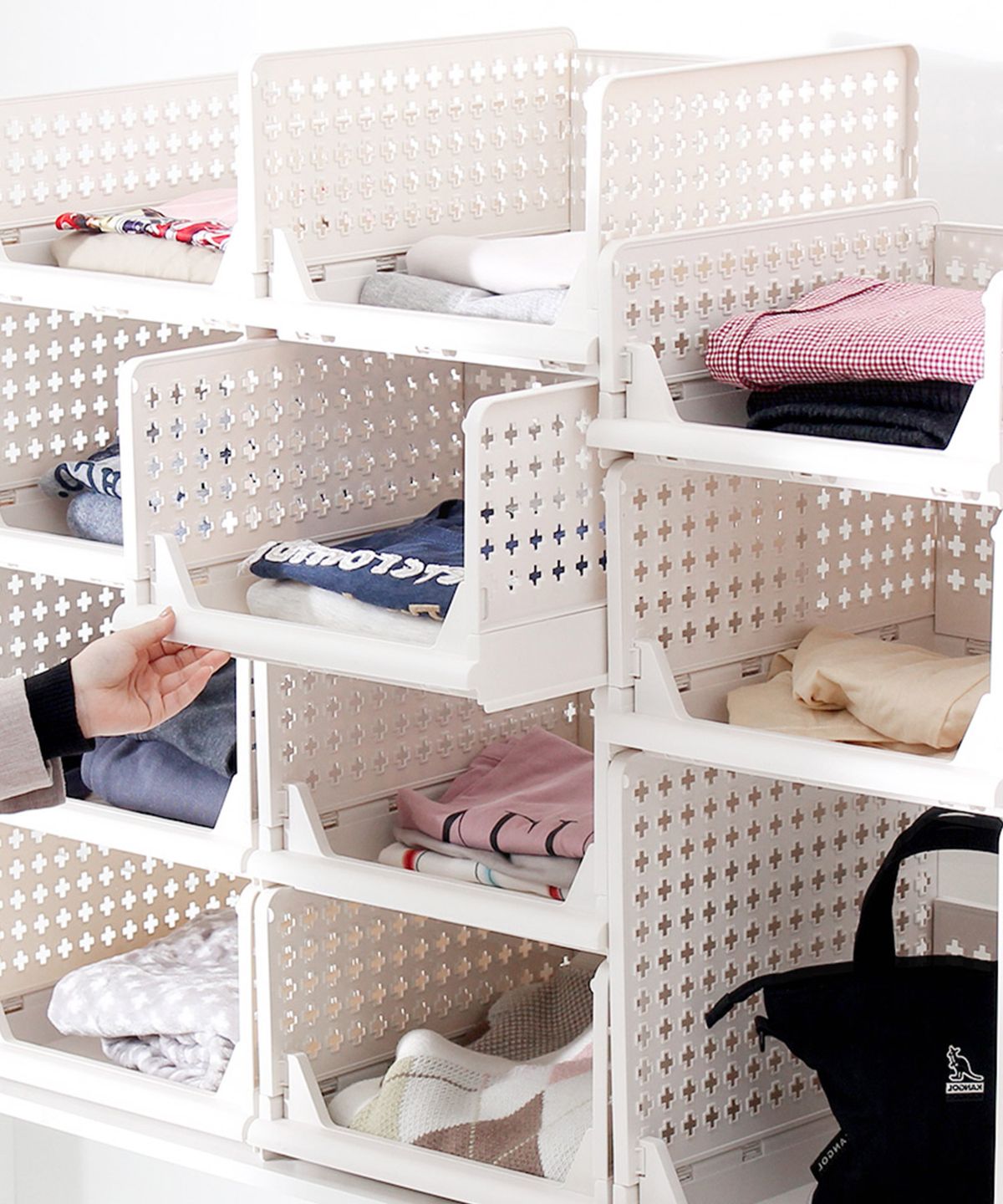 올리빙(OLIVING) 크로스 접이식 슬라이딩 리빙박스 대형 2P