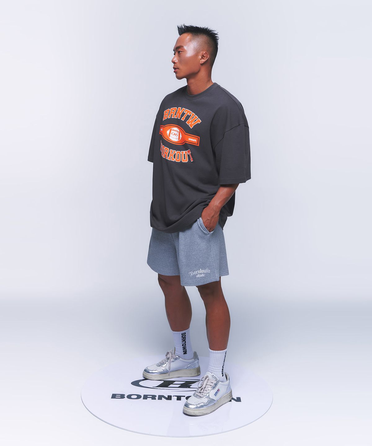 본투윈(BORN TO WIN) WAFFLE HALF PANTS SHORT VER [MELANGE GREY]