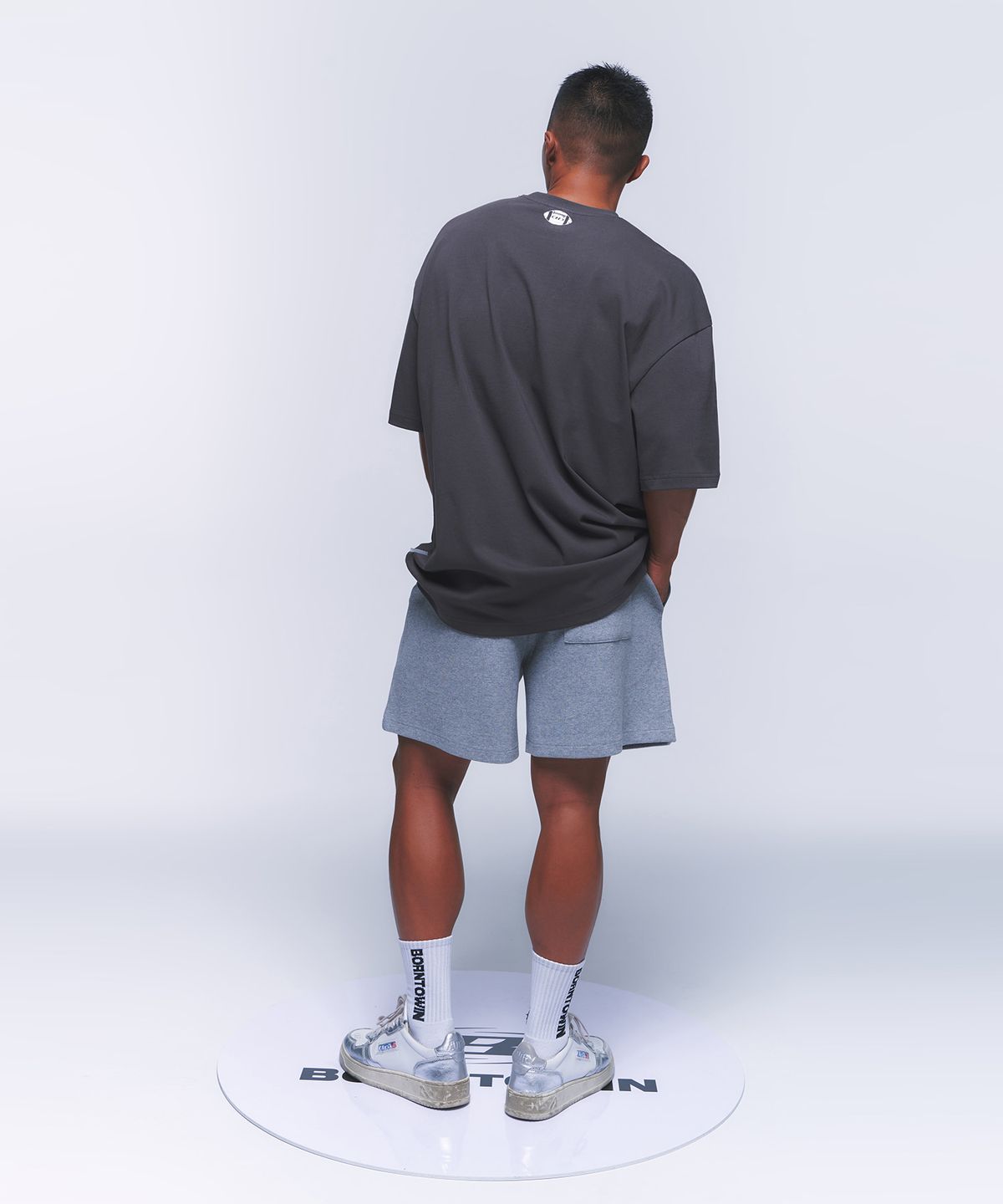 본투윈(BORN TO WIN) WAFFLE HALF PANTS SHORT VER [MELANGE GREY]