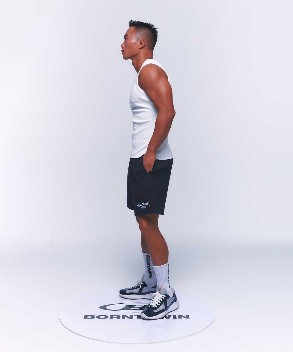 본투윈(BORN TO WIN) WAFFLE HALF PANTS SHORT VER [NAVY]