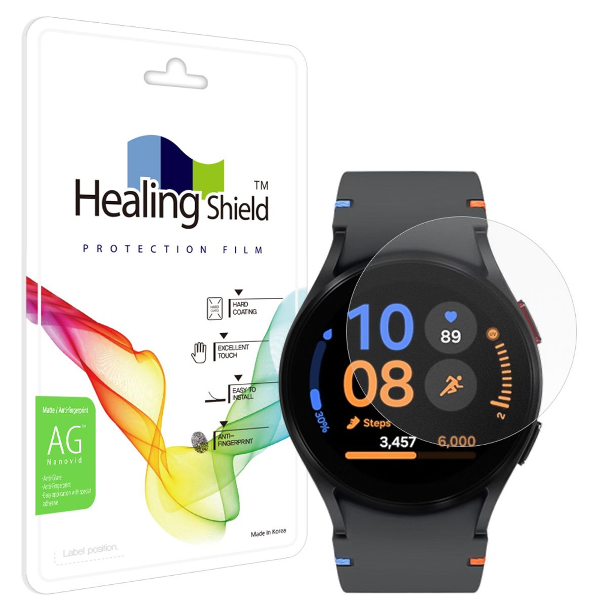 힐링쉴드(HEALINGSHIELD) 갤럭시워치 FE 저반사 지문방지 액정보호필름 2매