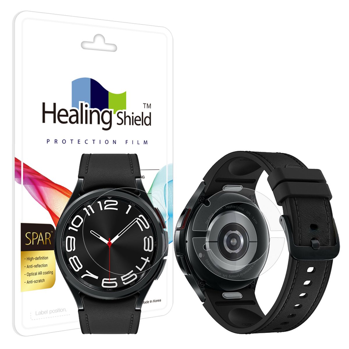 힐링쉴드(HEALINGSHIELD) 갤럭시워치6 클래식 47mm 슈페리어 AR 고화질 액정보호필름 2매 무광후면 2매