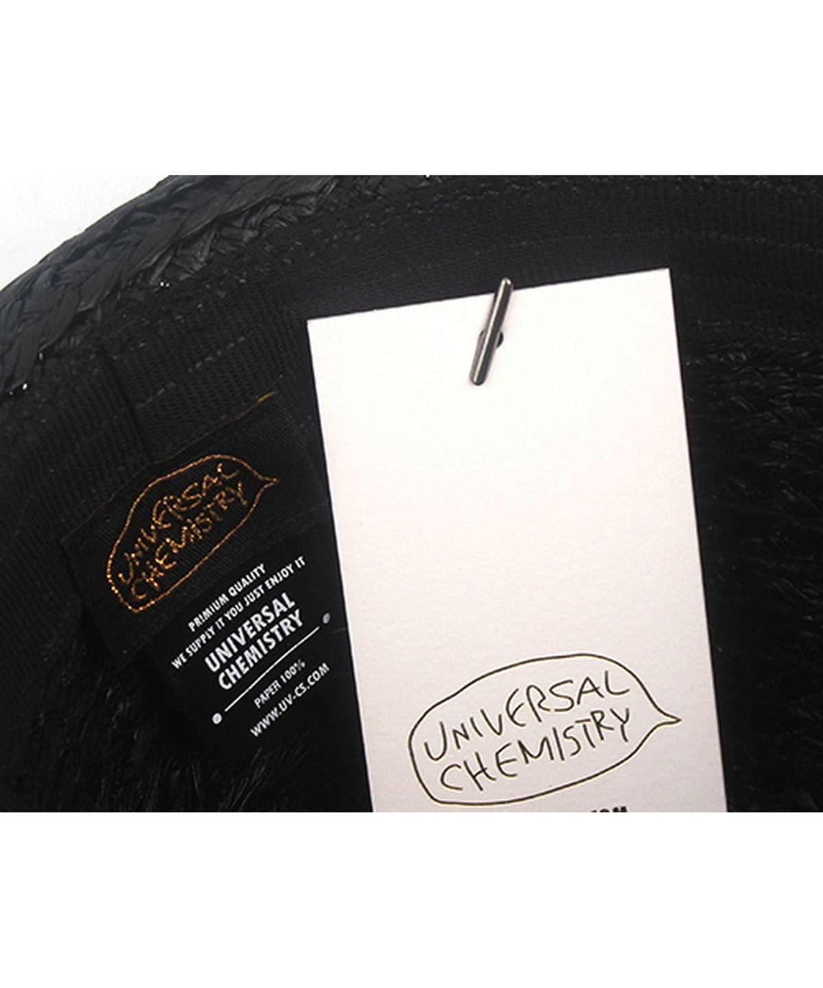 유니버셜 케미스트리(UNIVERSAL CHEMISTRY) BU Raffia Line Black Fedora 여름모자