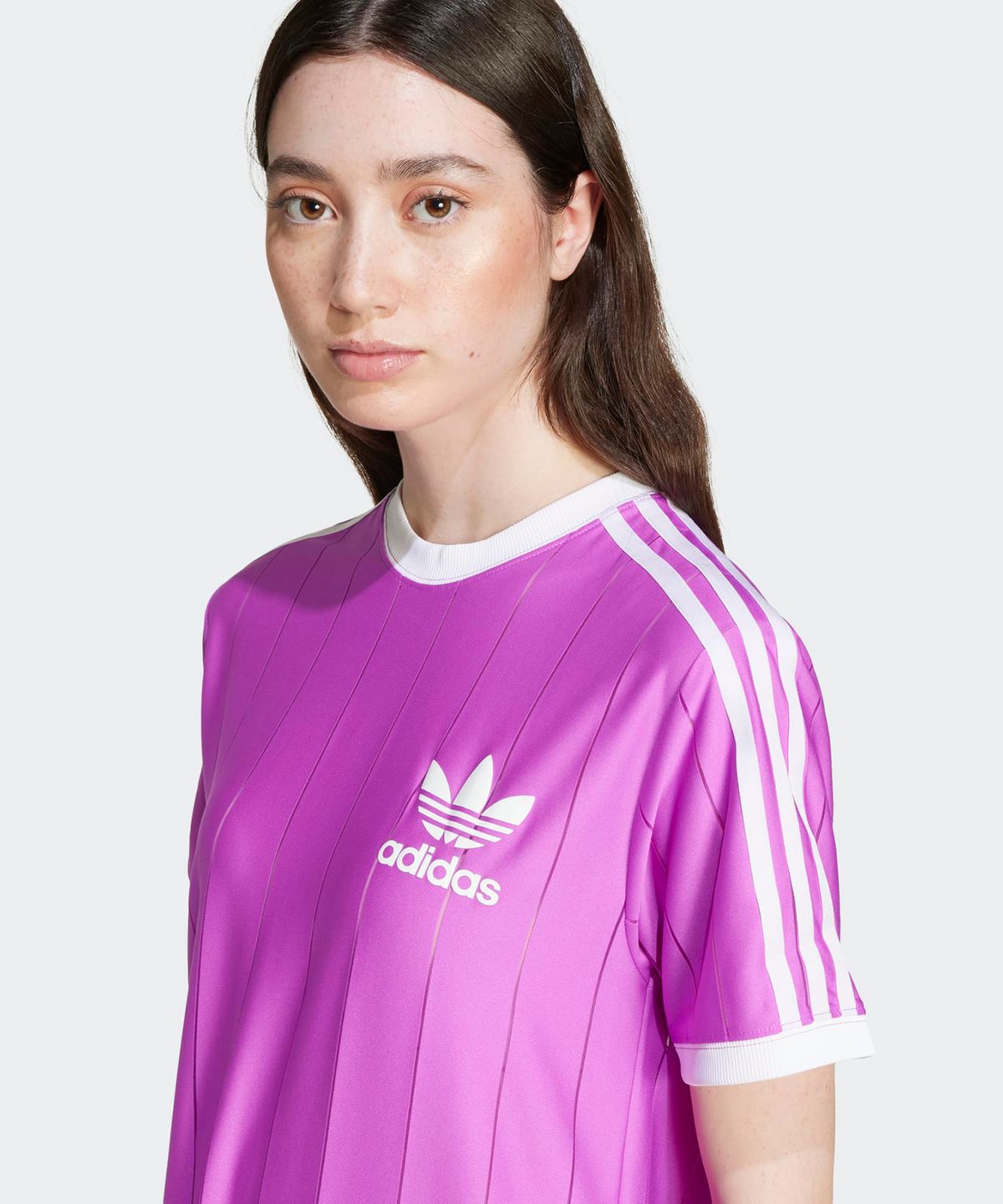 아디다스(ADIDAS) 3S 핀스트라이프 티 - 퍼플 / IY7225