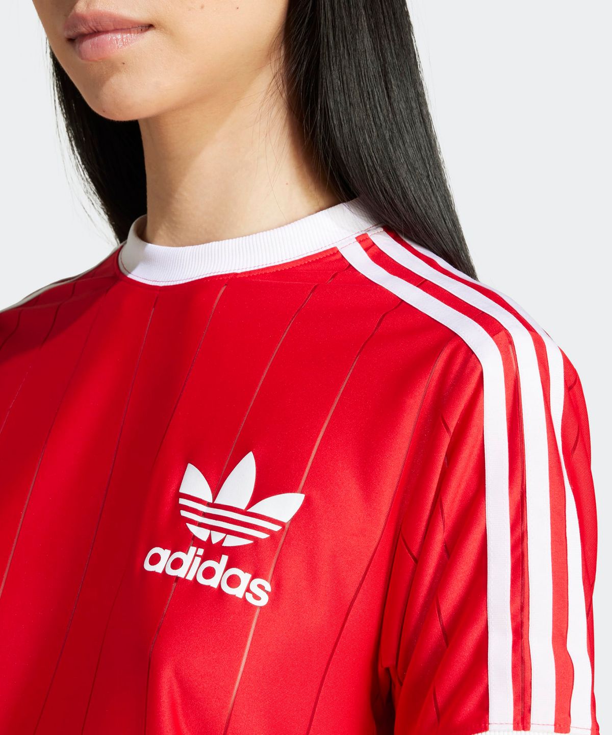 아디다스(ADIDAS) 3S 핀스트라이프 티 - 레드 / IX5504