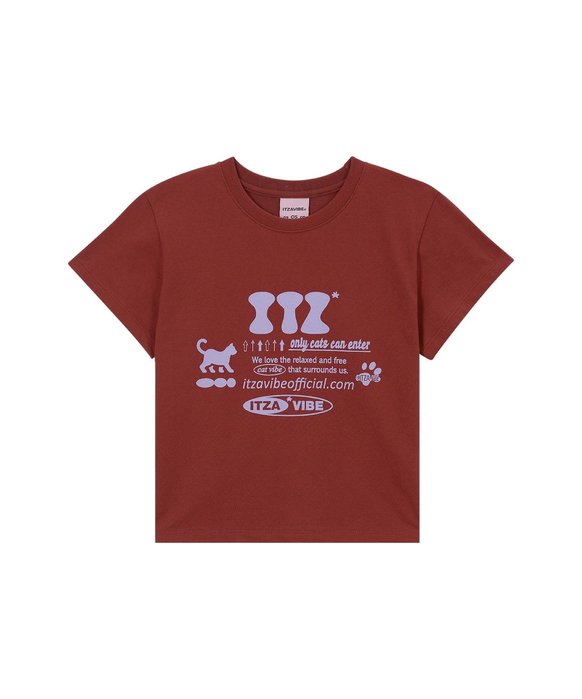 잇자바이브(ITZAVIBE) ITZ OFFICIAL LOGO CROP T SHIRT - RED