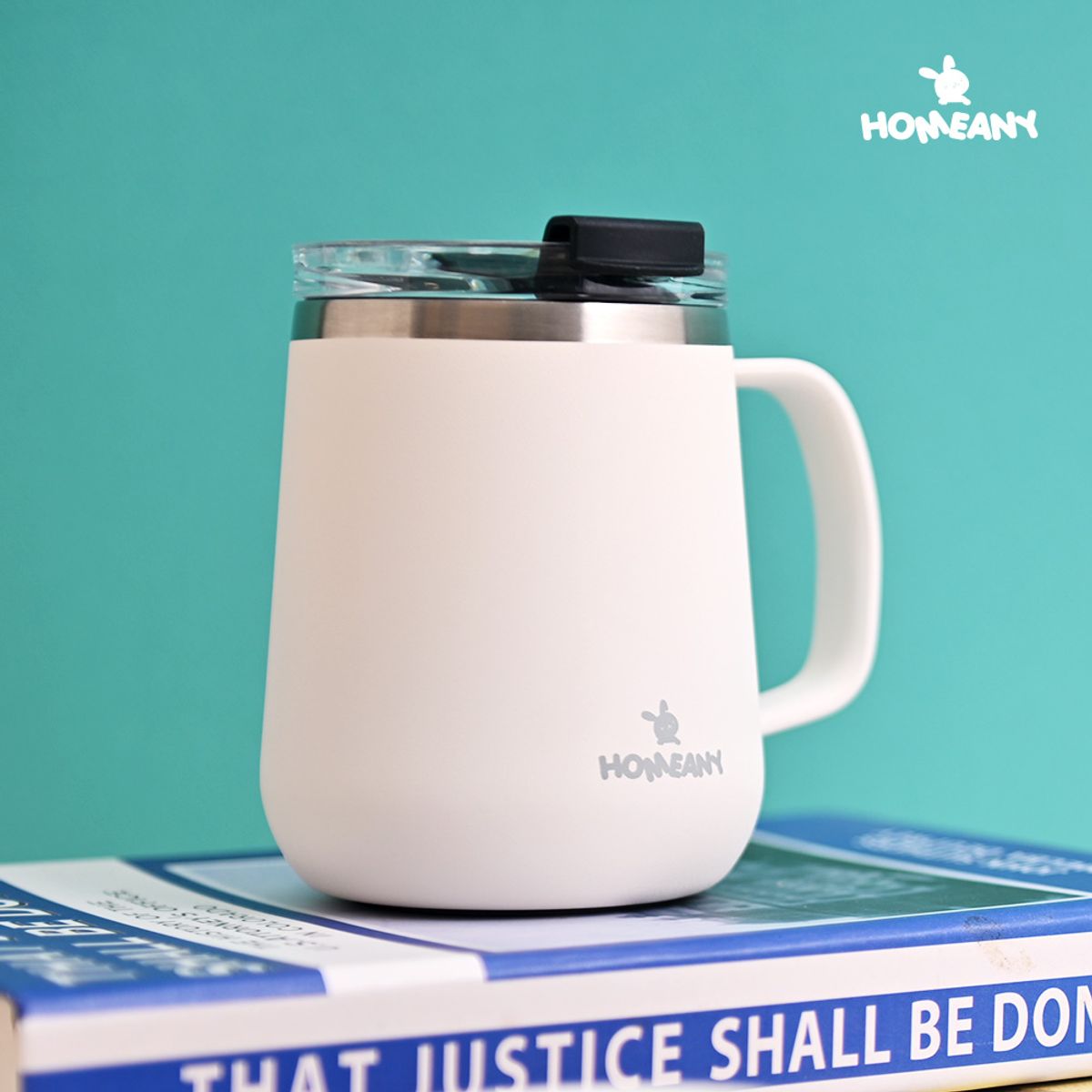 홈애니(HOMEANY) 마카롱 스텐머그 330ml - 화이트