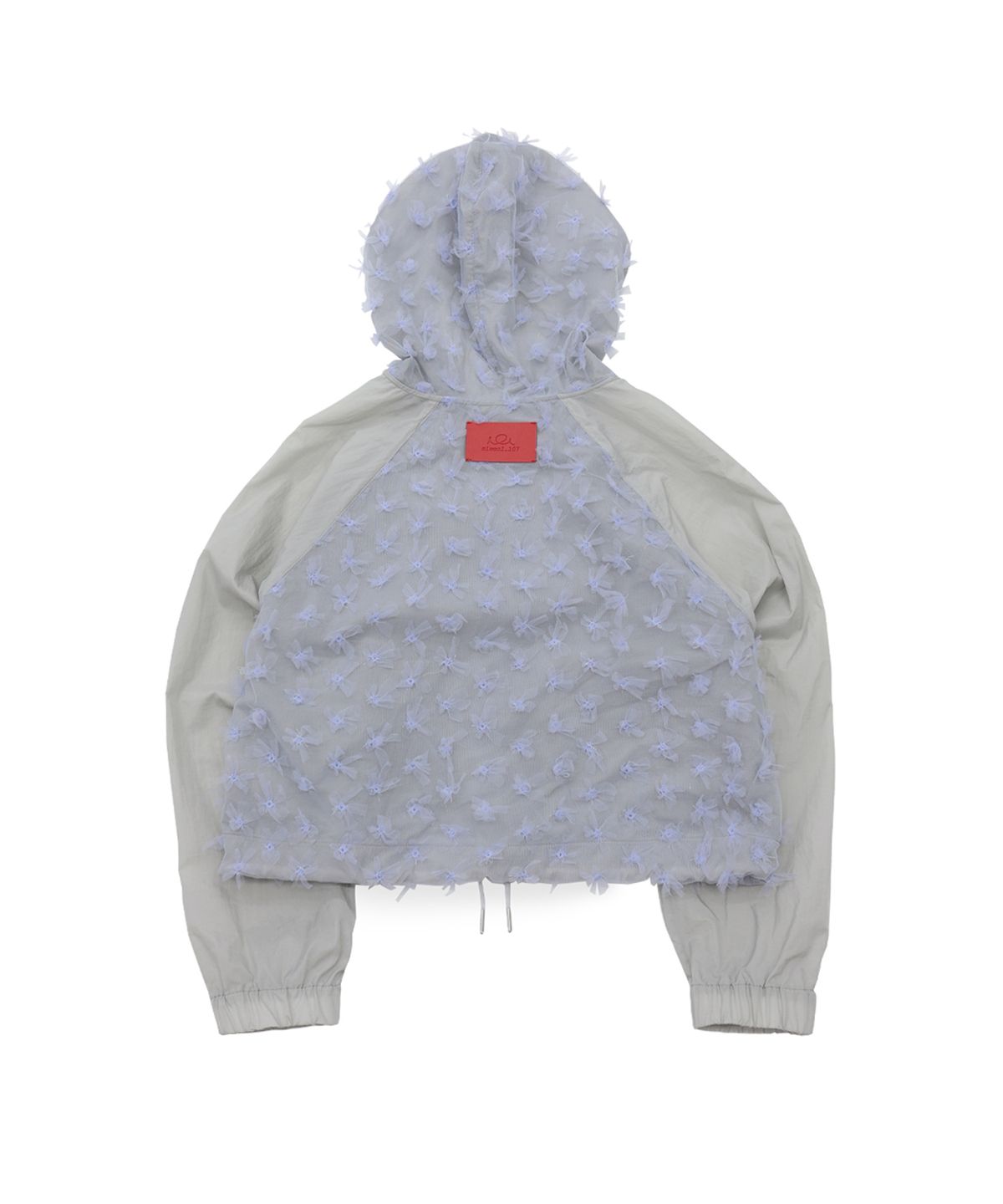 시월107(SIWL107) lace crop hood (gray+violet)