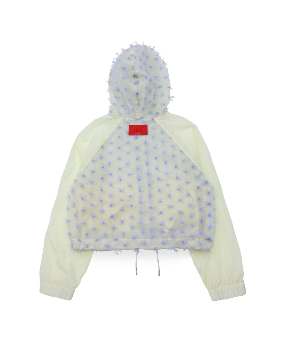시월107(SIWL107) lace crop hood (butter+violet)