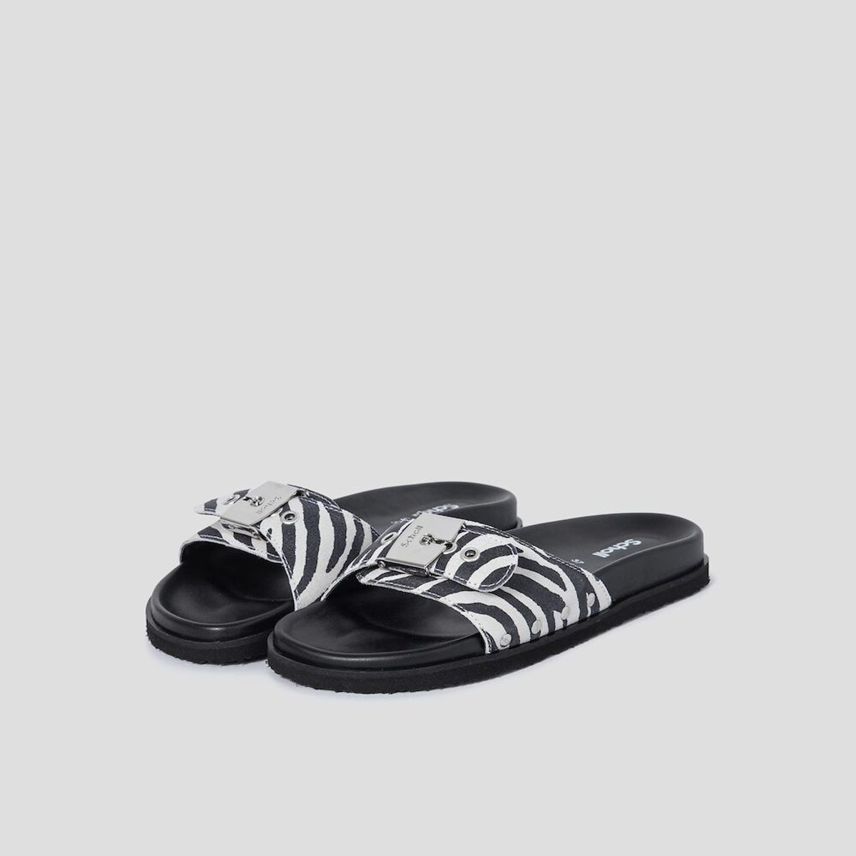 숄(SCHOLL) (WOMEN) 지브라 원 스트랩 샌들  블랙 (HH44K2L435)