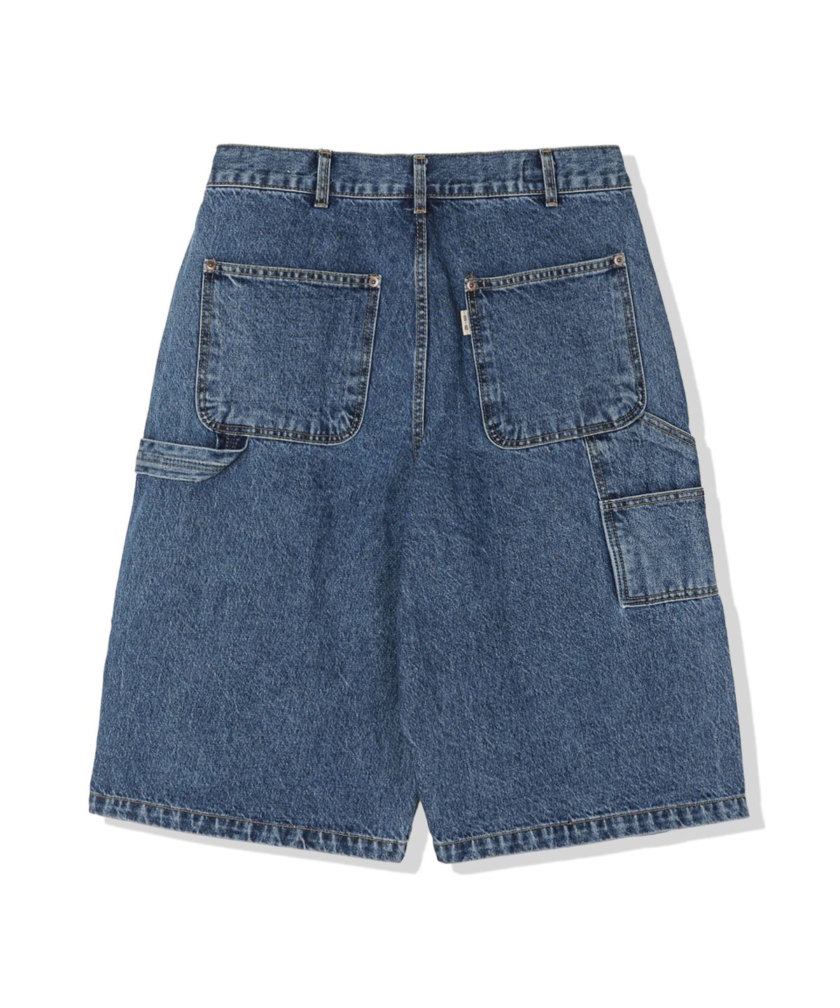 공백(GONGBAEK) Wide Carpenter Denim Short_Damage Blue