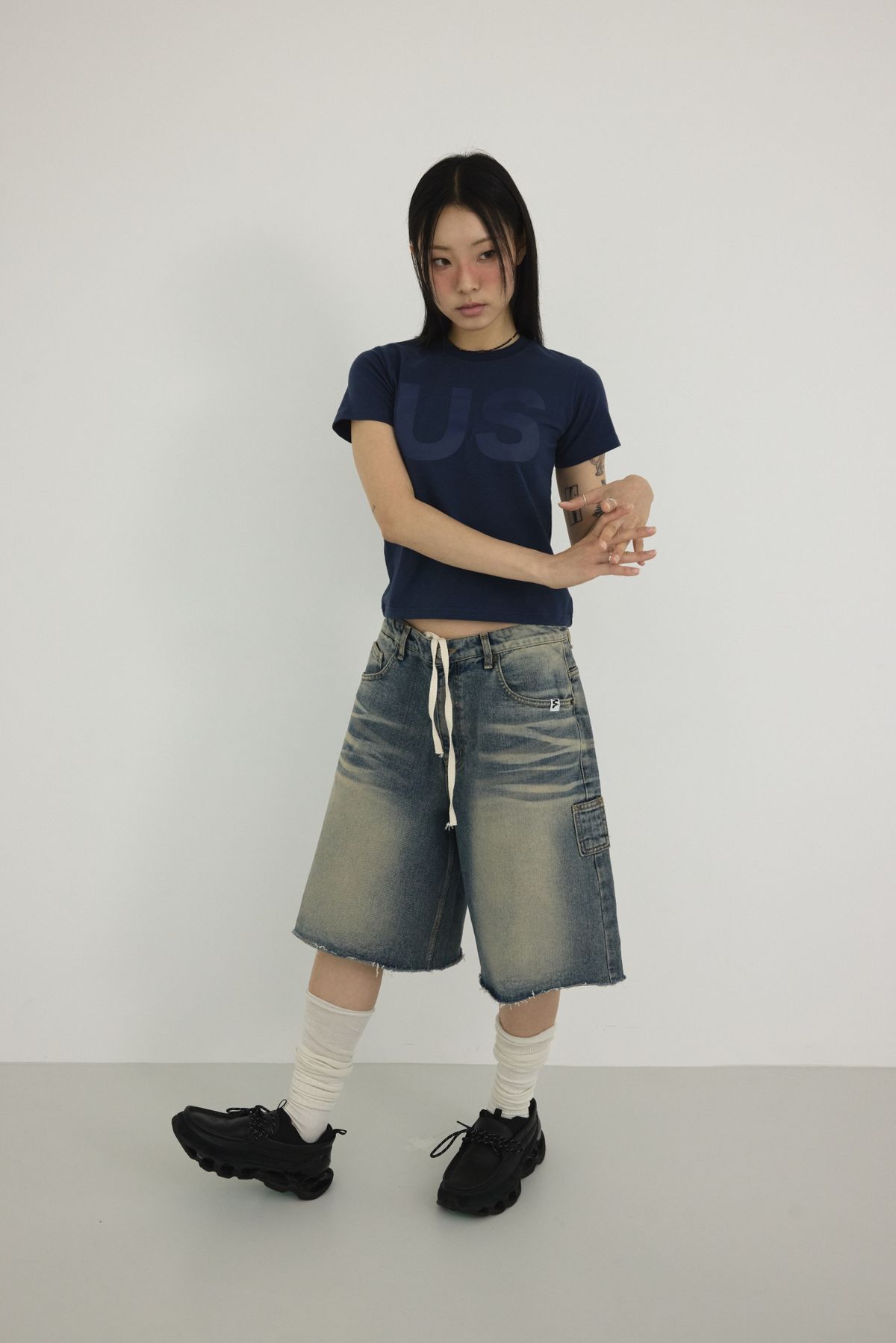 미와이후(MIYHOO) SANDY BERMUDA DENIM PANTS