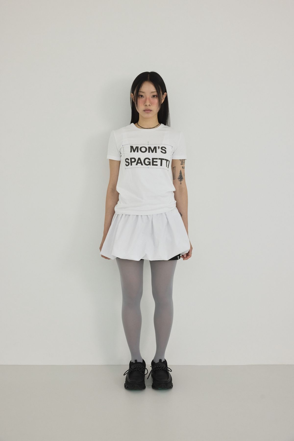 미와이후(MIYHOO) MOMS SPAGETTI EDIT TEE ( WHITE )