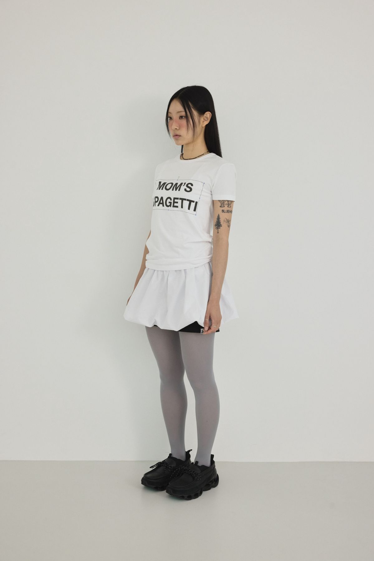 미와이후(MIYHOO) MOMS SPAGETTI EDIT TEE ( WHITE )