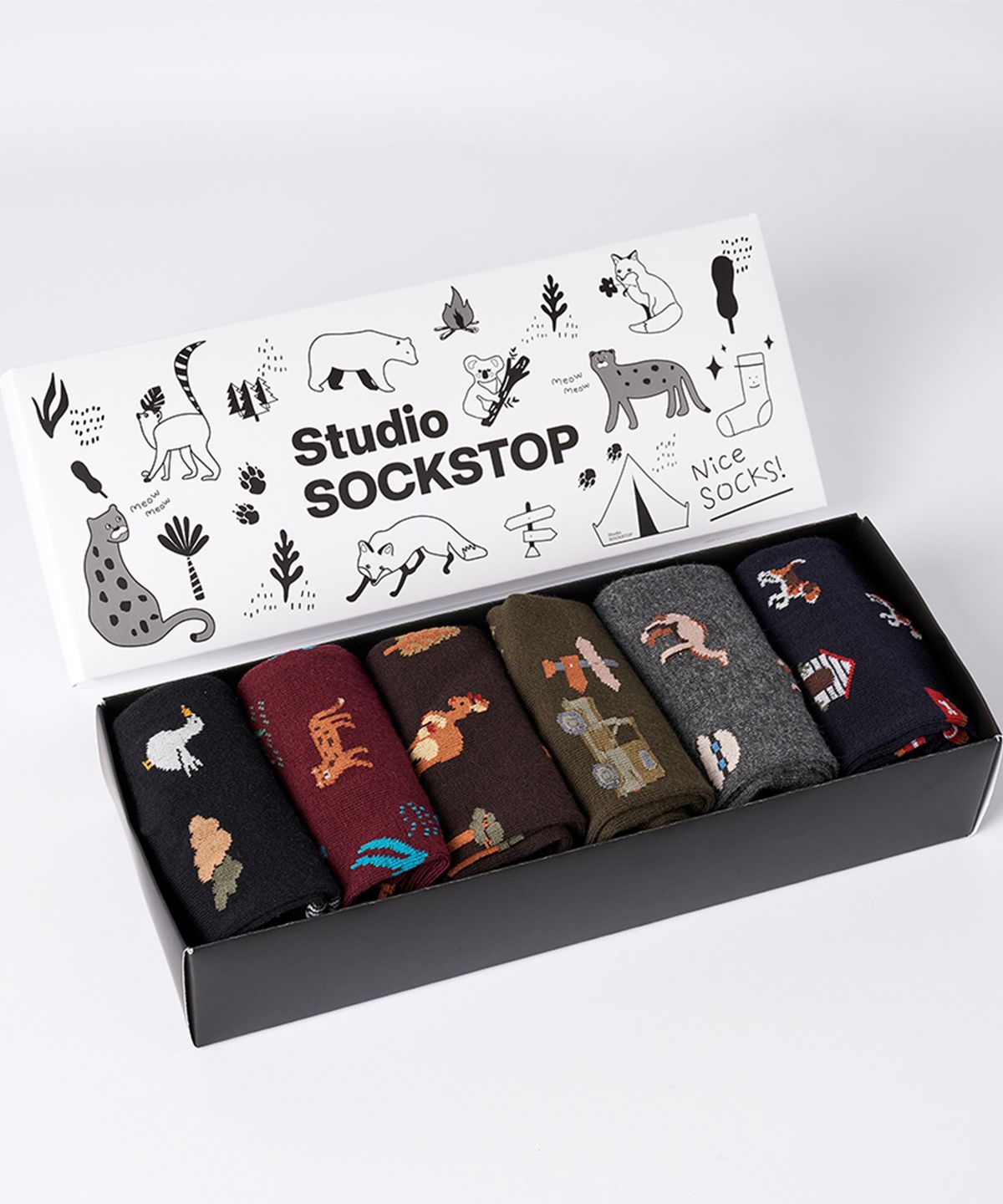 스튜디오 싹스탑(STUDIO SOCKSTOP) [6PACK] 쁘띠 애니멀 캐주얼 삭스 기프트세트