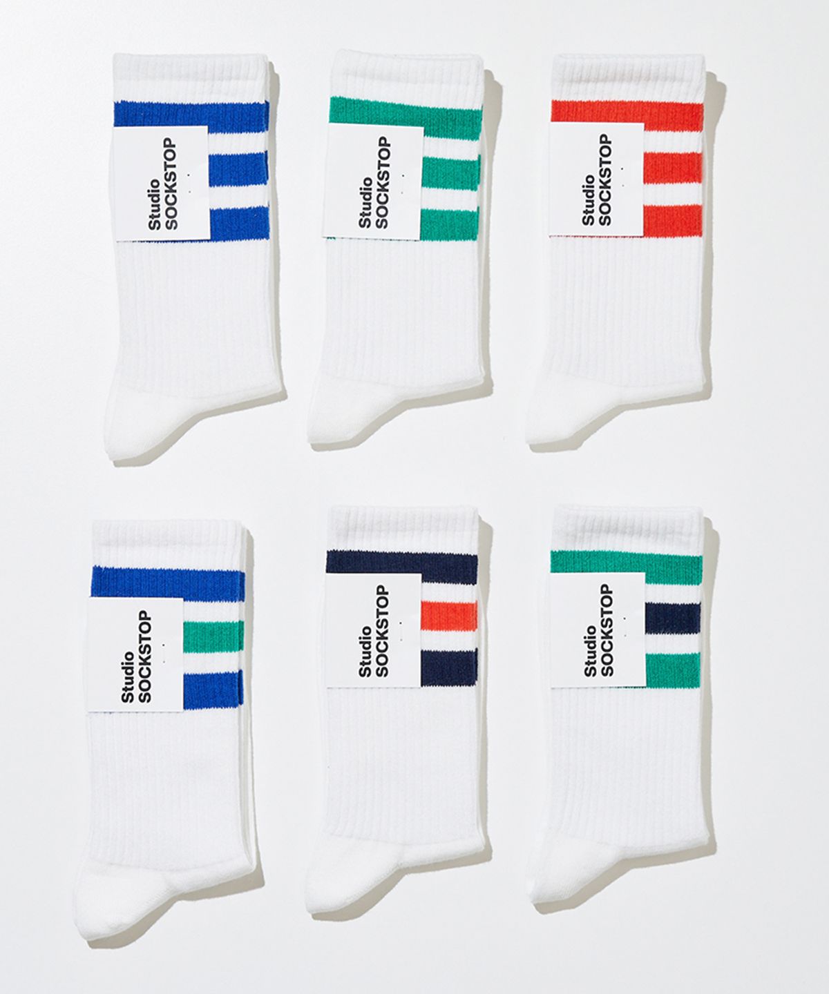 스튜디오 싹스탑(STUDIO SOCKSTOP) [3PACK] 여자 링글 크루삭스 6 COLORS