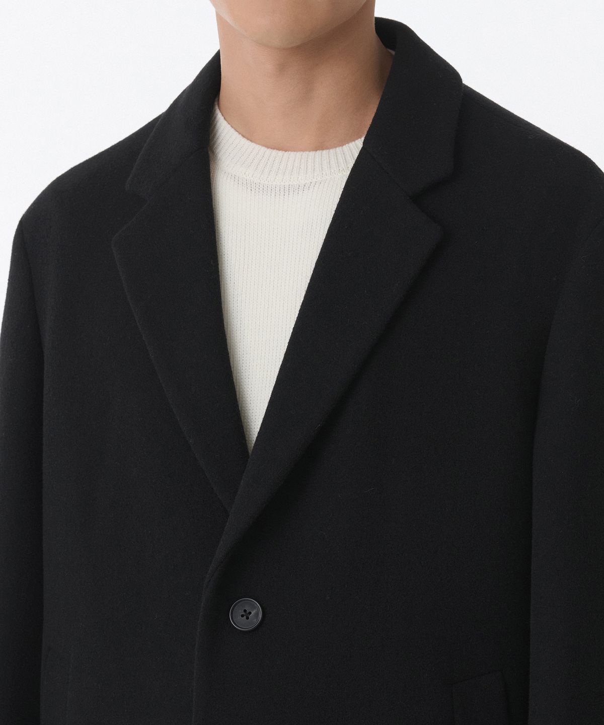 무신사 스탠다드(MUSINSA STANDARD) 데일리 싱글 코트 [블랙]