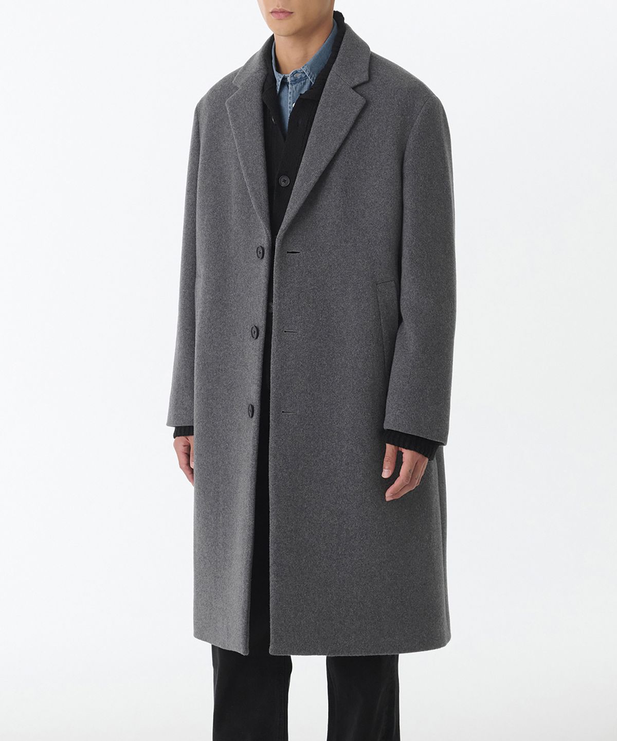 무신사 스탠다드(MUSINSA STANDARD) 데일리 싱글 코트 [미디엄 그레이]
